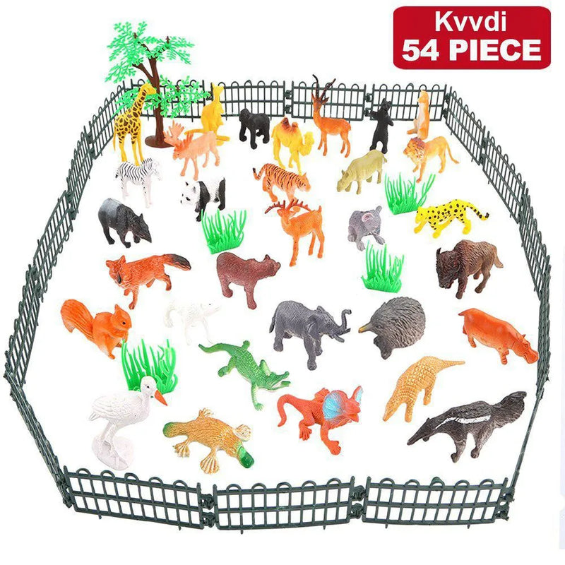 KIT Mini Animais Realista  Selvagem com 54 PEÇAS