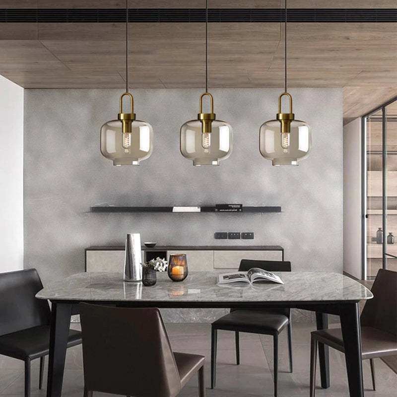 Luminária Pendente de Vidro Nórdico | Lustre Moderno
