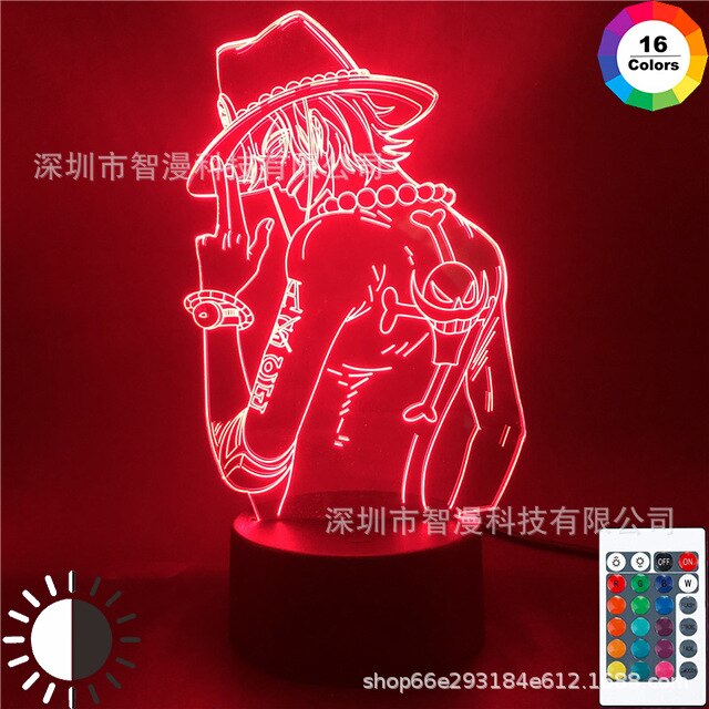 Lâmpada Led One Piece, Luffy  3d led nigh