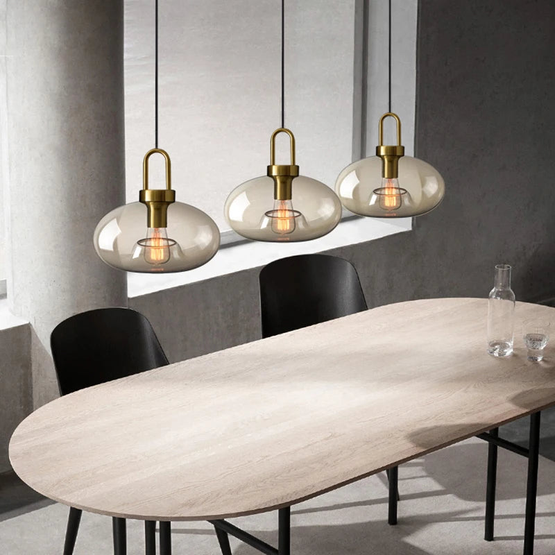 Luminária Pendente de Vidro Nórdico | Lustre Moderno