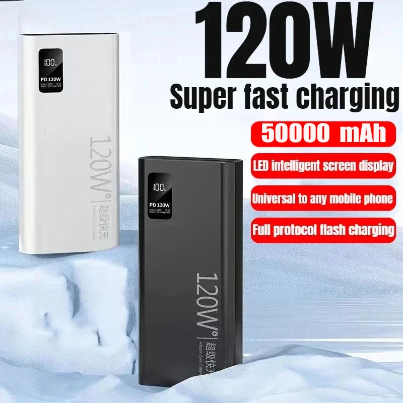 Power Bank 50000 mAh  -Carregador de bateria portátil para iPhone Xiaomi Huawei Samsung