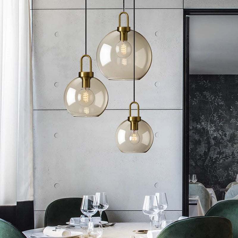 Luminária Pendente de Vidro Nórdico | Lustre Moderno