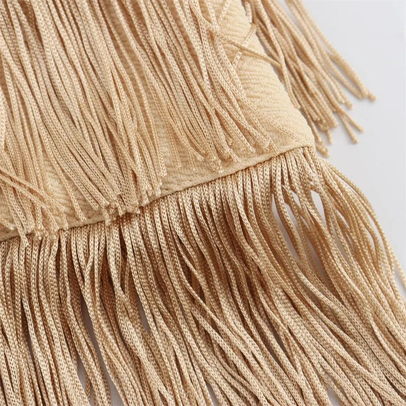 Vestido Feminino Elegante com Franjas