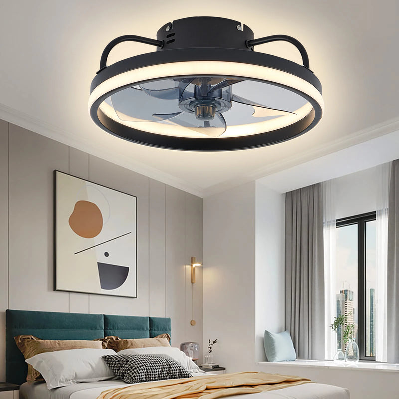 Ventilador de teto com lâmpada - controle remoto luz inteligente e silencioso