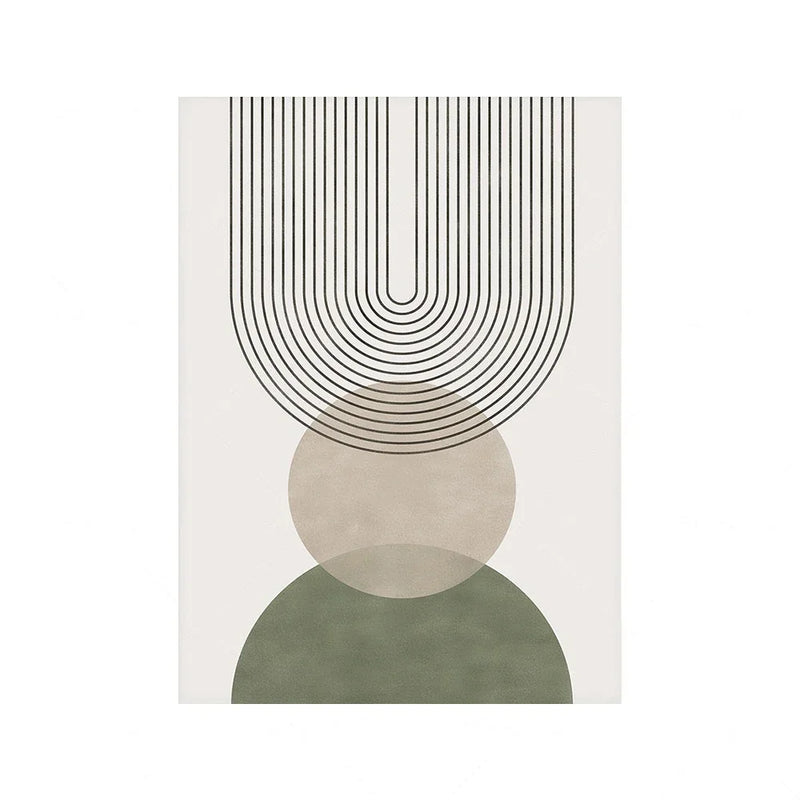 Quadros Decorativos Nórdicos Verde Sálvia | Arte Botânica e Geométrica Abstrata em Tela