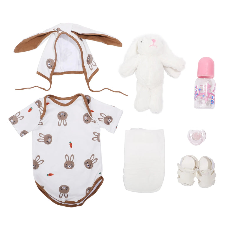 Bebê Reborn Mônica Coelhinha 55cm | Silicone Macio e Realista