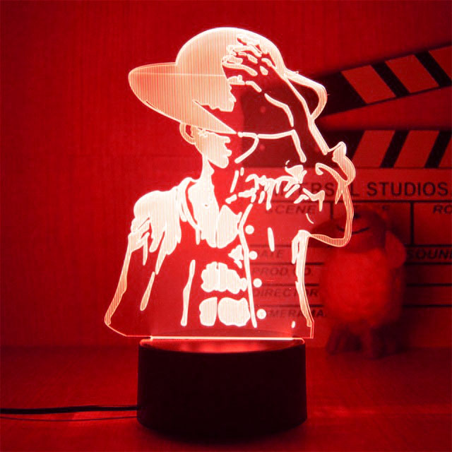 Lâmpada Led One Piece, Luffy  3d led nigh