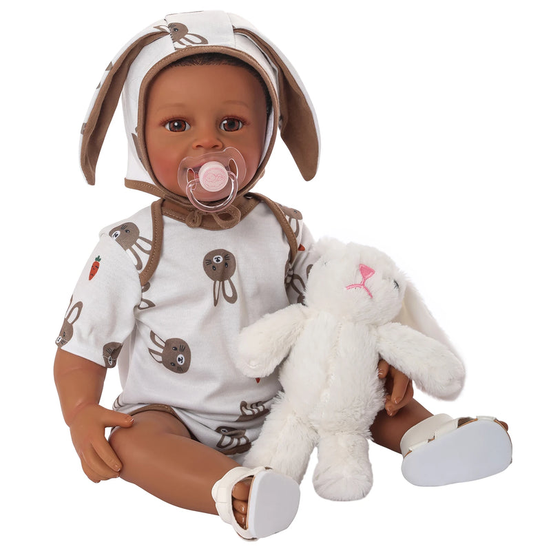 Bebê Reborn Mônica Coelhinha 55cm | Silicone Macio e Realista