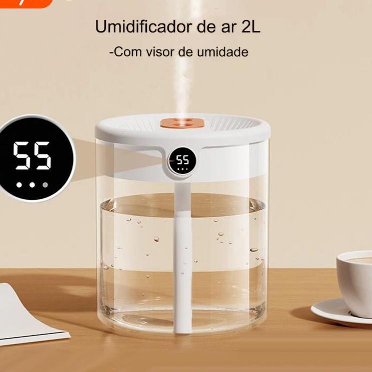 Umidificador Aromatizador 2Litros - A Solução Ideal para Dias Secos/ Entre 10 e 20 hs