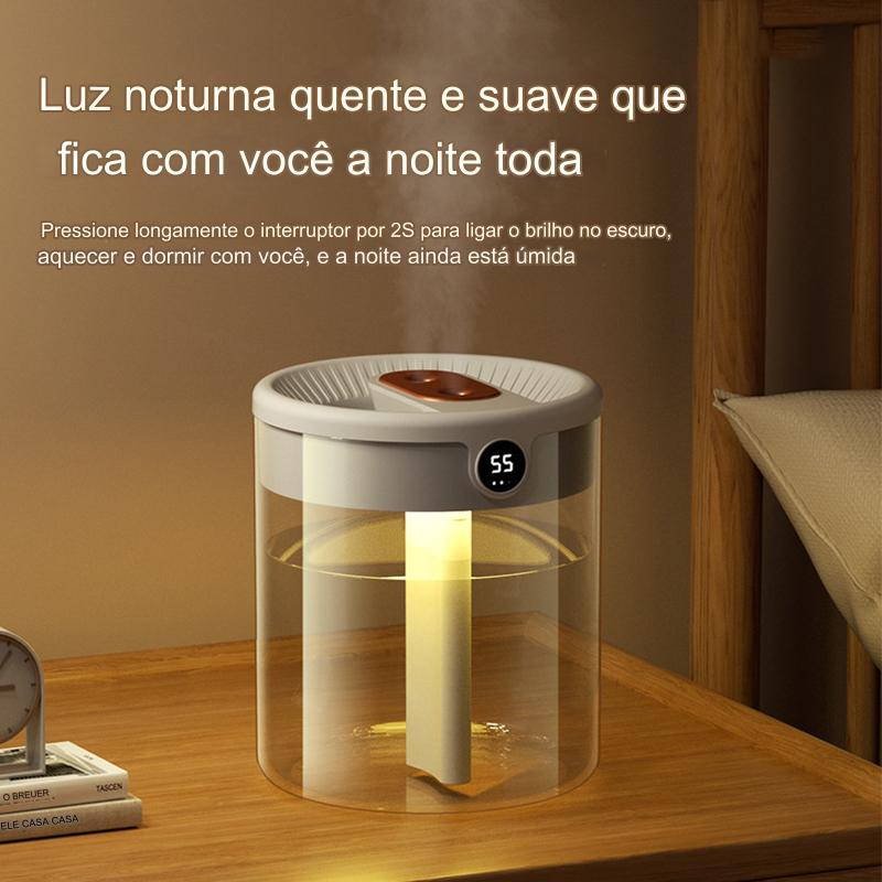 Umidificador Aromatizador 2Litros - A Solução Ideal para Dias Secos/ Entre 10 e 20 hs