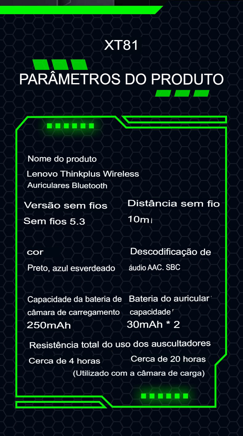 Fone De Ouvido Lenovo / Ultima Geração