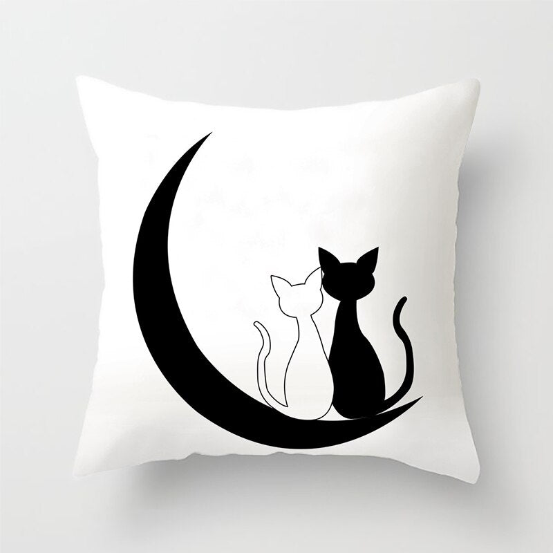 Capa de almofada engraçadas para amantes de gatos / 45cm x  45cm(Decoração de quartos e sala)