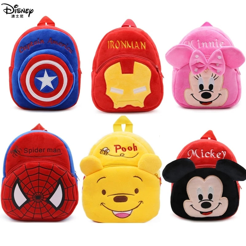 Mochila de pelúcia Disney,Marvel Avengers, Hello kitty (Vários temas)