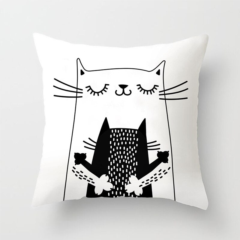 Capa de almofada engraçadas para amantes de gatos / 45cm x  45cm(Decoração de quartos e sala)