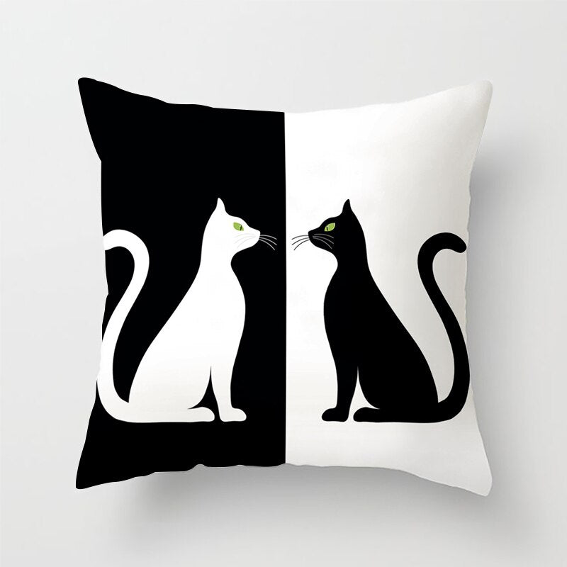 Capa de almofada engraçadas para amantes de gatos / 45cm x  45cm(Decoração de quartos e sala)