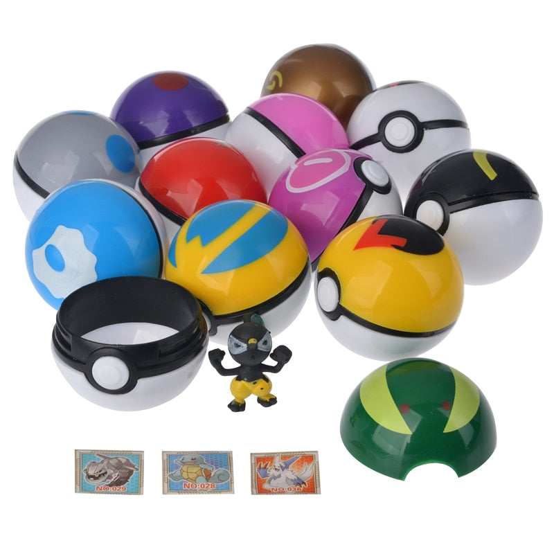 Conjunto Pocket Monster Pikachu com 12 bolas