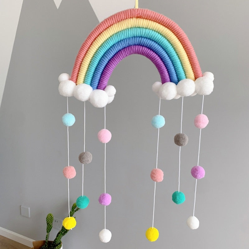 Móbile de arco íris para quarto infantil ( Porta / parede )