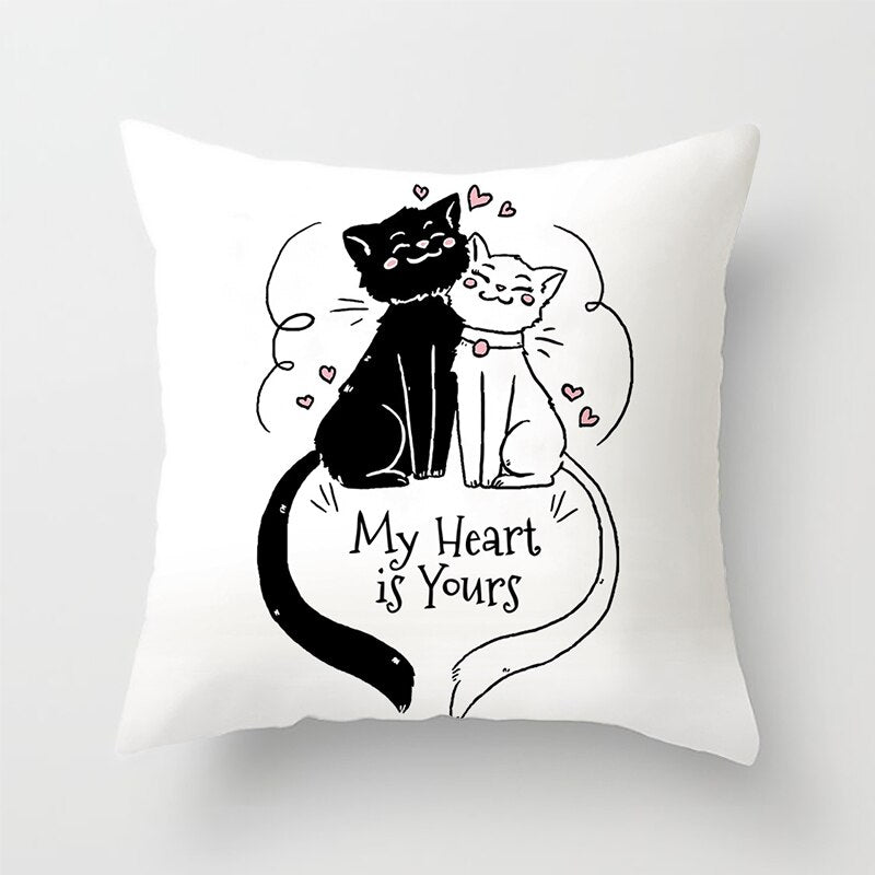 Capa de almofada engraçadas para amantes de gatos / 45cm x  45cm(Decoração de quartos e sala)