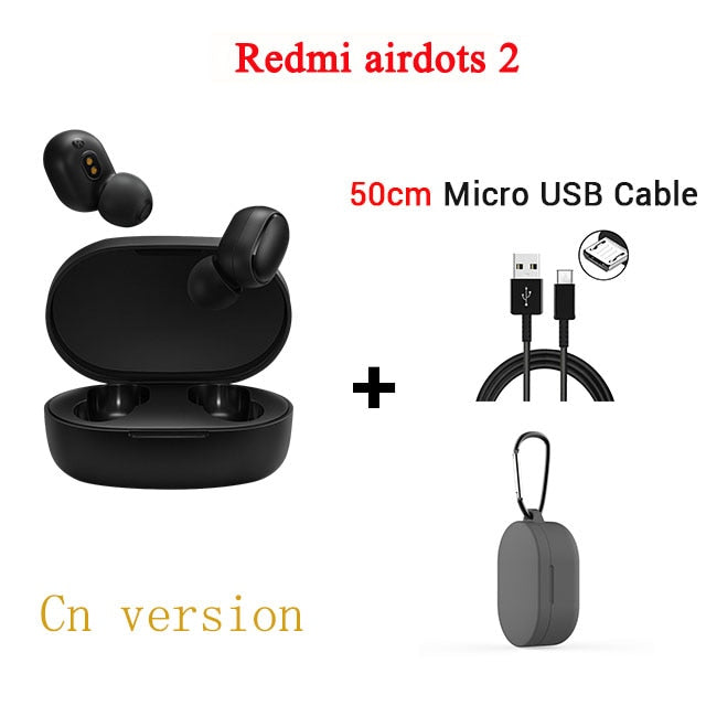 Fone de ouvido XIAOMI sem fio com microfone para controle de voz (Xiaomi Redmi Airdots Bluetooth 5.0)