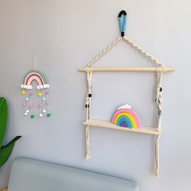 Móbile de arco íris para quarto infantil ( Porta / parede )