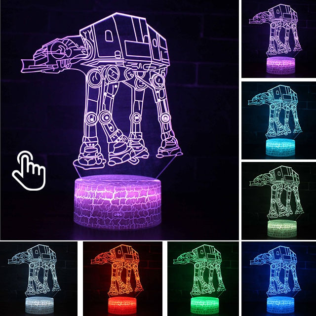 Lâmpada LED  Star Wars,Anime Figura Acrílica 3D