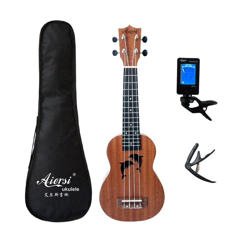 Ukulele mogno Soprano instrumento musical (Ukelelê profissonal)