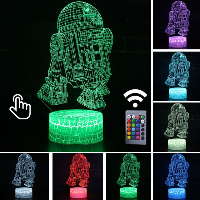 Lâmpada LED  Star Wars,Anime Figura Acrílica 3D