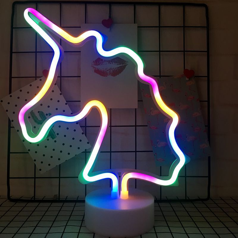 Abajour LED USB Neon,decoração criativa (Vários temas, unicórnio, cacto,lua...)