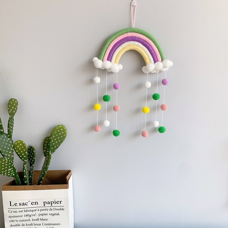 Móbile de arco íris para quarto infantil ( Porta / parede )