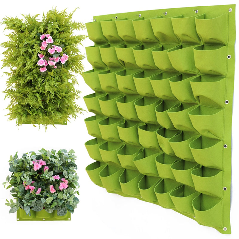 Bolsos para plantas na parede , decoração de jardim vertical