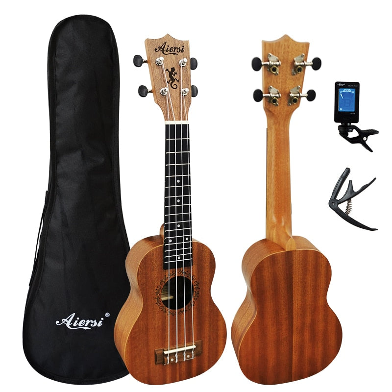 Ukulele mogno Soprano instrumento musical (Ukelelê profissonal)