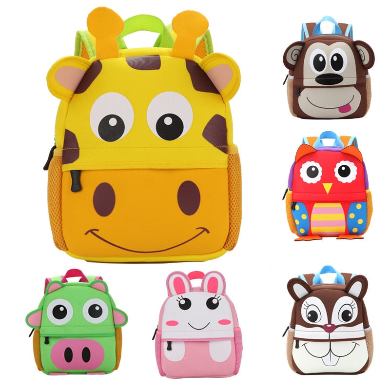 Mochila infatil 3D ,mochila infantil escolar,mochilas de passeio(Animais fofos)