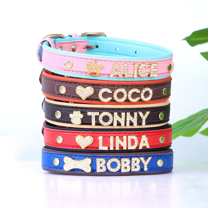 Coleira personalizada Lovpet, com strass