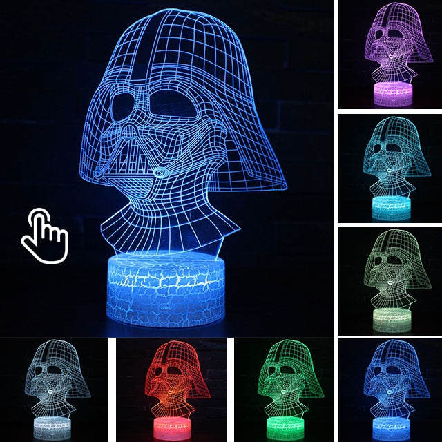 Lâmpada LED  Star Wars,Anime Figura Acrílica 3D