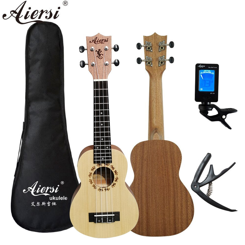 Ukulele mogno Soprano instrumento musical (Ukelelê profissonal)