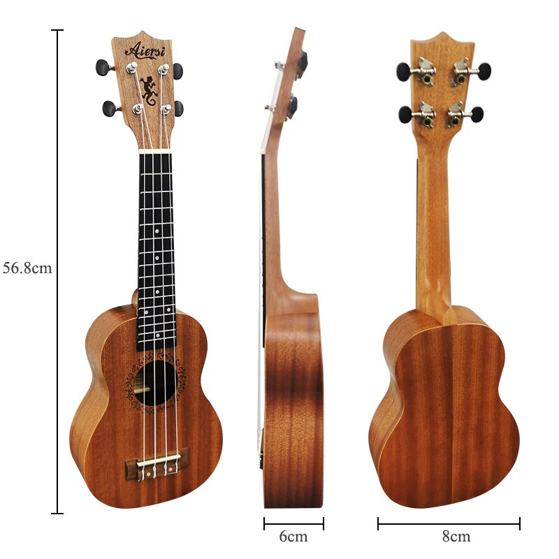 Ukulele mogno Soprano instrumento musical (Ukelelê profissonal)