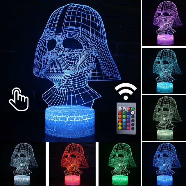 Lâmpada LED  Star Wars,Anime Figura Acrílica 3D