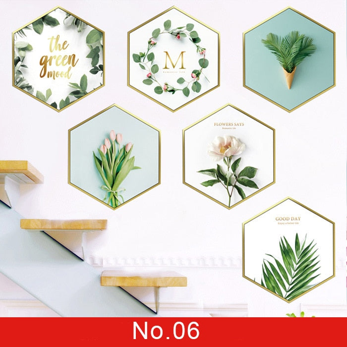 Adesivo de parede folhas verdes tropicais(Para quarto infantil,sala, quintal, decoração/ removível) Material ecológico