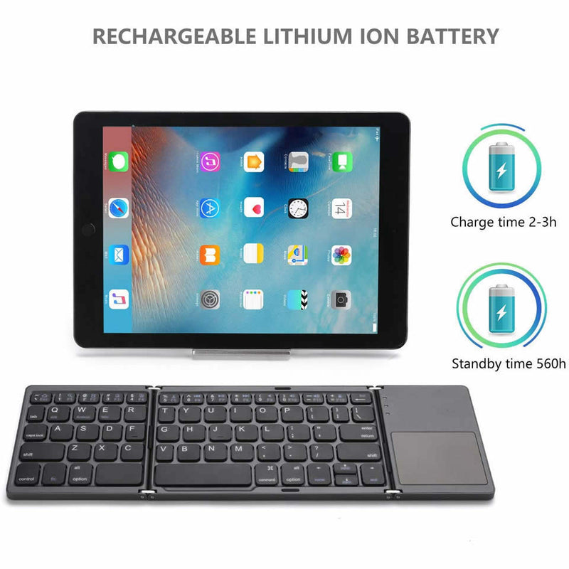 Mini teclado bluetooth,fechamento dobrável sem fio (Teclado para ios android windows ipad tablet)