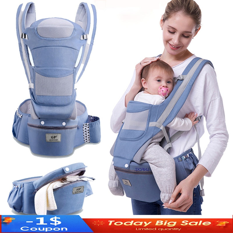 Suporte canguru para bebê, ergonômico 0-48 meses ( 3 em 1 ) Dê uma folguinha para seus braços