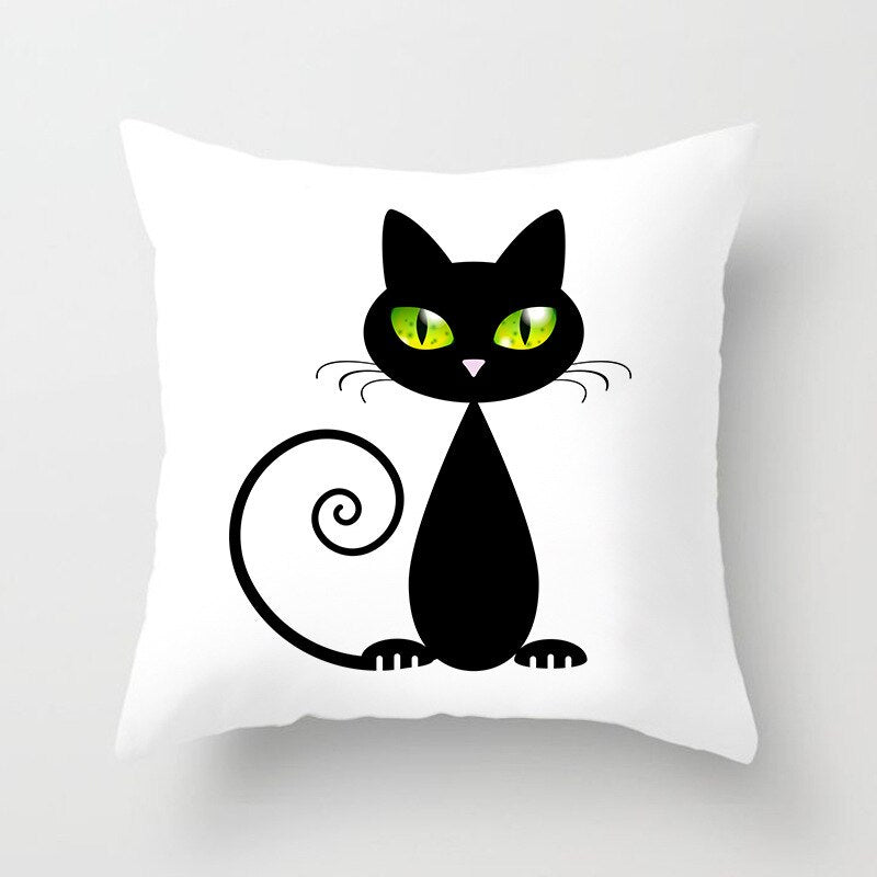 Capa de almofada engraçadas para amantes de gatos / 45cm x  45cm(Decoração de quartos e sala)