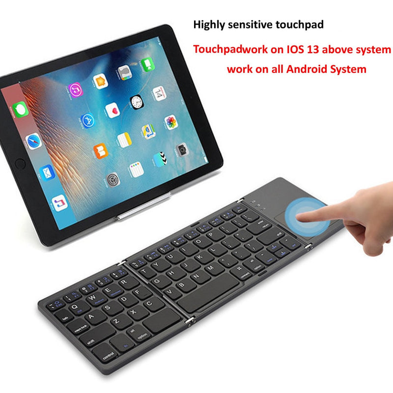 Mini teclado bluetooth,fechamento dobrável sem fio (Teclado para ios android windows ipad tablet)