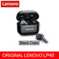 Fone sem fio original, Lenovo LP40 TWS, Bluetooth 5.0(duplo estéreo com redução de ruído e controle de toque de graves Long Standby 230mAH)