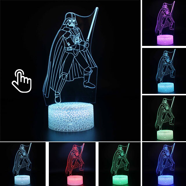 Lâmpada LED  Star Wars,Anime Figura Acrílica 3D