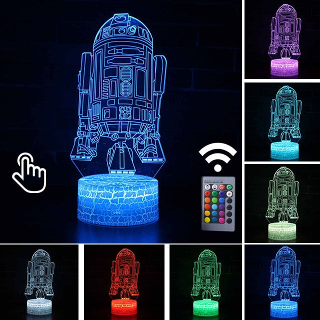 Lâmpada LED  Star Wars,Anime Figura Acrílica 3D