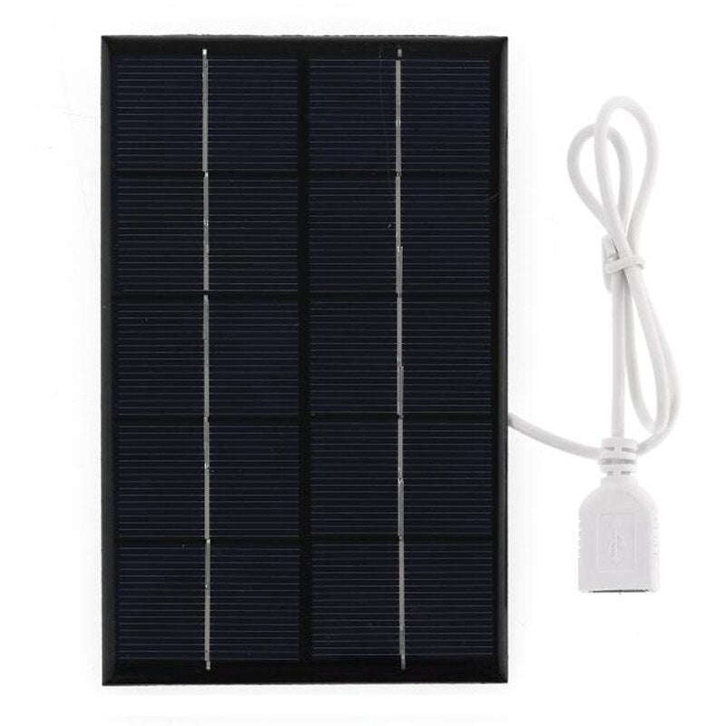 Painel Solar USB 5W 5V Portátil(Carregador Rápido de Polissilício para viagens)