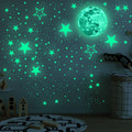 Adesivos de parede 3D Flourescente, decoração de quartos ( Unicórnio, lua, estrelas, planetas, fada)