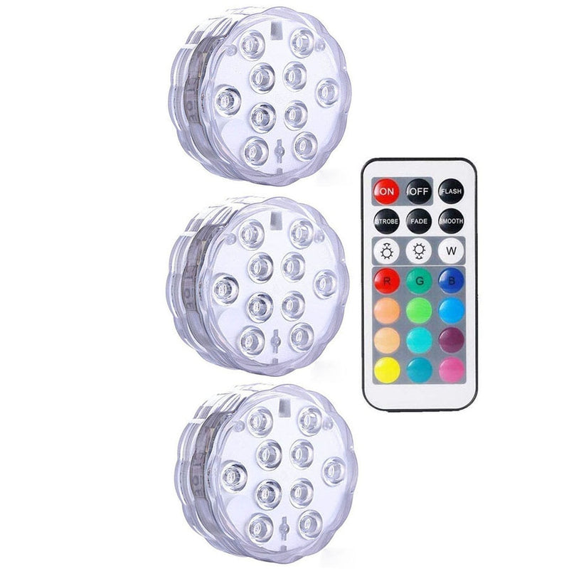 Luzes LED submersíveis multicoloridas à prova d'água( Deixe a decoração da sua casa iluminada)