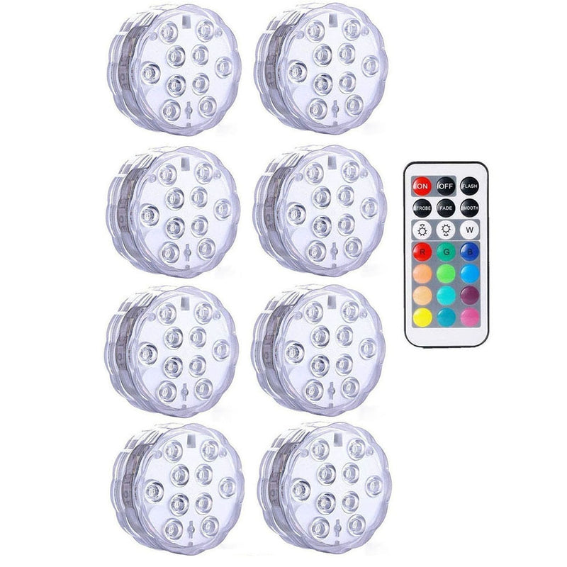 Luzes LED submersíveis multicoloridas à prova d'água( Deixe a decoração da sua casa iluminada)