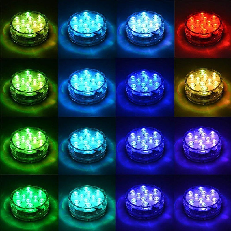 Luzes LED submersíveis multicoloridas à prova d'água( Deixe a decoração da sua casa iluminada)